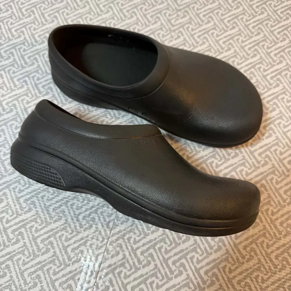 Crocs On The Clock Dual Comfort Slip-Resistant Work Clogs Black - Picture 3 of 9